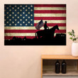 Cowboy Western Country Patriotic American Poster 4Th Of July Rustic Patriot Wall Decor
