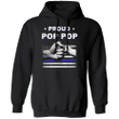 Proud Pop Pop Hoodie Fist Bump Thin Blue Line Hoodie Gift For Grandfather