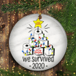 We Survived 2020 Ornament Funny Toilet Paper Christmas Ornament Black Christmas Tree Decor