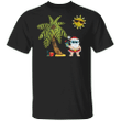 Tropical Christmas Shirt Santa Claus Funny Cute Christmas T-Shirt Xmas Gift For BF GF
