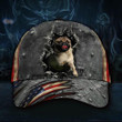 Pug Hat 3D Vintage Old Retro USA Flag Cap For Pug Lovers Gift Idea For Men - Pfyshop.com