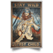 Stay Wild Gypsy Child Poster Artistic Hippie Girl Wall Art Decor Unique Gift For Girlfriend