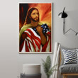 Jesus God Bless America Poster Christian Wall Art Religious Home Decor - Pfyshop.com
