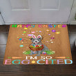 Pitbull Happy Easter Im So Egg-Cited Doormat Funny Pun Indoor Outdoor Decor Gift For Dog Lovers