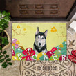 Husky Easter Doormat Dog Easter Door Mat Home Decor For Husky Owner Lover - Pfyshop.com