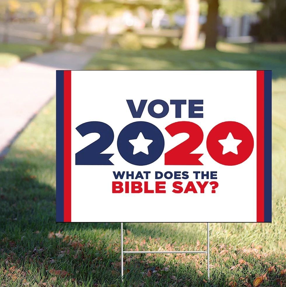 Vote The Bible Yard Sign Vote 2020 What Does The Bible Say Lawn Sign Christian Outdoor Decor