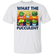 Cat Cactus What The Fucculent Vintage T-Shirt Funny Novelty Tee Shirt For Women Men