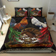 Chicken Mexico Flag Bedding Set Patriotic Mexican Comforter Gift For Mexican Parents