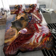 German Shepherd American Eagle Bedding Set Patriotic Dog Duvet Cover Daddy Gift Ideas
