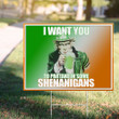 Irish American St Patrick's Day Yard Sign Funny Outdoor Decoration Partake In Some Shenanigans