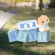 It's A Boy Yard Sign Die Cut Blocks Baby Announcement Yard Sign Outdoor Signs