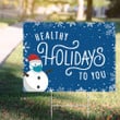 Snowman With Mask Healthy Christmas To You Yard Sign Funny Christmas Porch Sign 2021 Decor