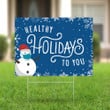Snowman With Mask Healthy Christmas To You Yard Sign Funny Christmas Porch Sign 2021 Decor