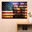 Train America Flag Poster Vintage Patriotic Wall Art Home Decor Gift For Train Lover Ideas