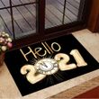 Hello 2021 Doormat Happy New year Decorations Indoor Outdoor Door Mat New Year Gift Idea