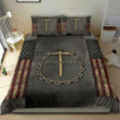 Cross Forgiven American Flag Bedding Set Vintage Old Retro Patriotic Christian Products