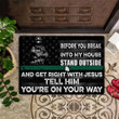 Police Thin Green Line Get Right With Jesus Doormat Decorative Unique Proud Police Gift Ideas