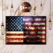 Train America Flag Poster Vintage Patriotic Wall Art Home Decor Gift For Train Lover Ideas