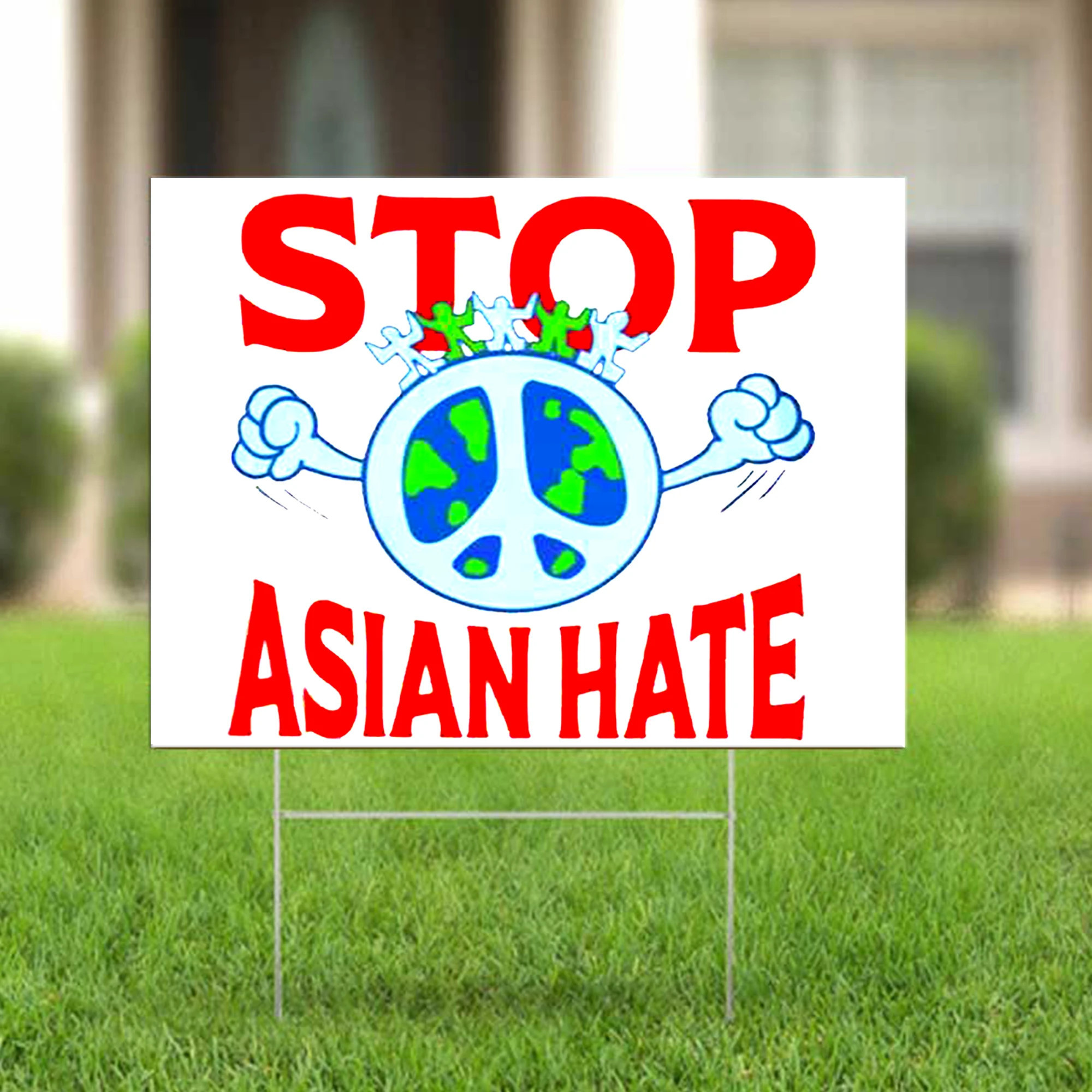 Stop Asian Hate Yard Sign Asian Lives Matter AAPI Hate Is A Virus Love Is Love Sign