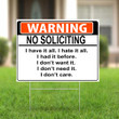 No Soliciting Yard Sign Funny Warning No Soliciting Sign Home Depot