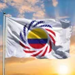 Colombian American Flag Sun Shape Unique Graphic Design Patriot Flag Outdoor Decor