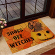 Dachshund Shoes Off Witches Doormat Pumpkin Funny Halloween Welcome Mat Merchandise