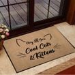 Hey All You Cool Cats And Kittens Doormat Funny Welcome Mat For Cat Owners Lovers Gift Ideas