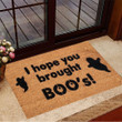 Halloween Doormat I Hope You Brought Boo's Funny Halloween Mat Sayings