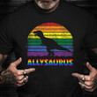 Ally Shirt Ally Saurus Vintage Graphic LGBTQ Pride Month Support T-Shirt Gifts For LGBT Friends