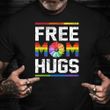 Free Mom Hugs Shirt Rainbow Sunflower Gay Pride Month Best Gifts For Gay Men