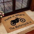 Home Is Where The Motorcycle Is Doormat Inside Door Mats Gifts For Motorcycle Lovers