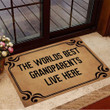 The Worlds Best Grandparents Live Here Doormat Best Indoor Door Mats Gifts For Grandpa