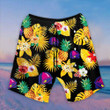 Taco Bell Hawaiian Shorts Swim Trunks Hibiscus Pineapple Tropical Print Beach Shorts Mens