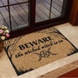 Beware The Wicked Witch Is In Doormat Funny Welcome Mats Halloween Gifts