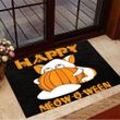 Funny Cat Happy Meow-O-Ween Doormat Pumpkin Doormat Fun Halloween Gifts