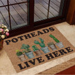 Potheads Live Here Cactus Doormat Cactus Welcome Mat Gifts For Plant Lovers