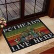 Retro Potheads Live Here Succulent Doormat Vintage Doormat Gifts For Indoor Plant Lovers