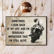 Sometimes I Look Back At My Life Poster Funny Wall Art Modern House Decor