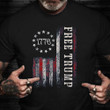 Free Trump Vintage American Flag Shirt Pro Donald Trump 2024 Republican T-Shirt Patriots Merch