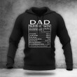 Dad Nutrition Facts Hoodie Father's Day Ideas Funny Hoodie Gifts For Dad And Son