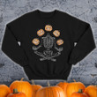 Pumpkin Skeleton Meditation Halloween Sweatshirt Themed Meditation Gift For Him Her