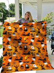 Cartoon Halloween Seamless Pattern Blanket Happy Halloween Funny Best Throw Blankets 2023