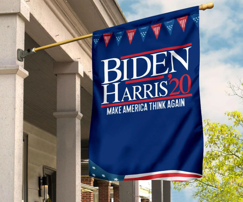 Biden Harris's Make America Think Again Flag Biden Campaign Slogan Biden 2020 Flag U.S President