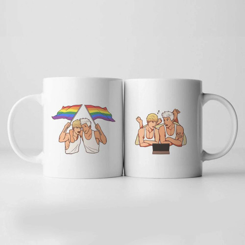 LGBT Artist Peachyboys Mug Anime Gay Pride Art Mug Funny Gay Gag Gifts