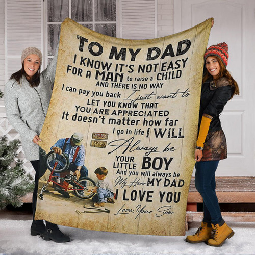 Son To My Dad Fleece Blanket Sentimental Father's Day Gift For Dad From Son