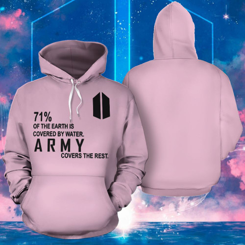 71 Of The Earth Is Covered By Water ARMY Covers The Rest Hoodie For ARMY BTS Fans Merch