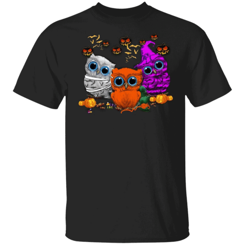 Owloween Halloween Pumpkin Witch T-Shirt Funny Gift For Owl Lovers Family Presents