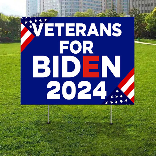 Veterans For Biden 2024 Yard Sign Joe Biden Campaign Merch For Veterans Day