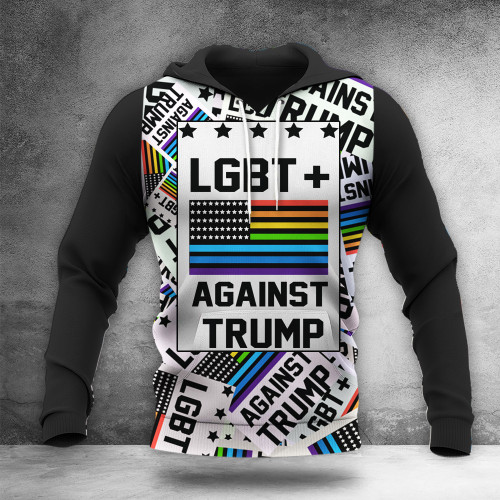 LGBT + Against Trump Hoodie Donald Trump For Prison Political Clothing Gifts Anti Trump