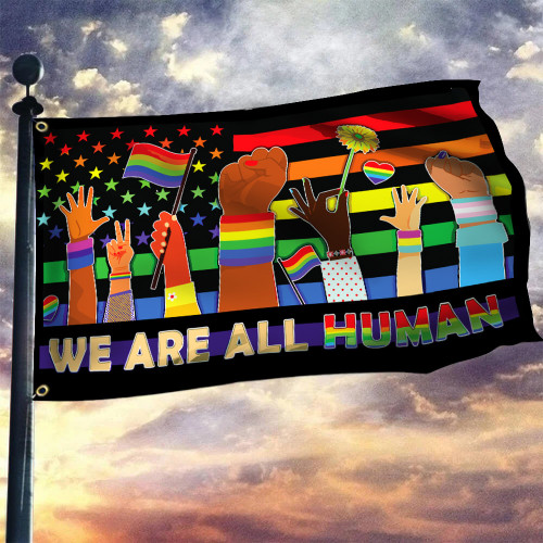 LGBT Flag We Are All Human Equality Support Lake Arrowhead LGBTQ Pride Inspired Flag